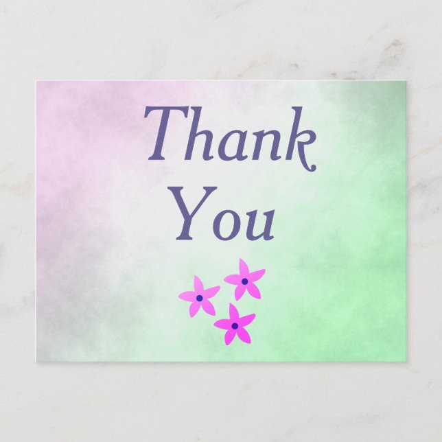 Vielen Dank, Purple Flowers Postkarte (Vorderseite)