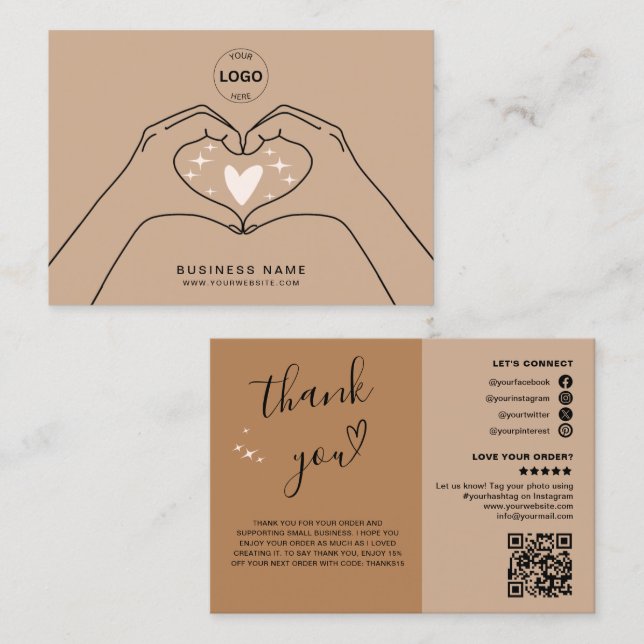 Vielen Dank QR-Code Logo Moderne Social Media Visitenkarte (Vorne/Hinten)