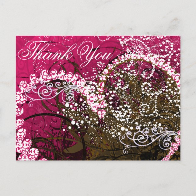 Vielen Dank Rasberry Hearts - - Individuell Postkarte (Vorderseite)
