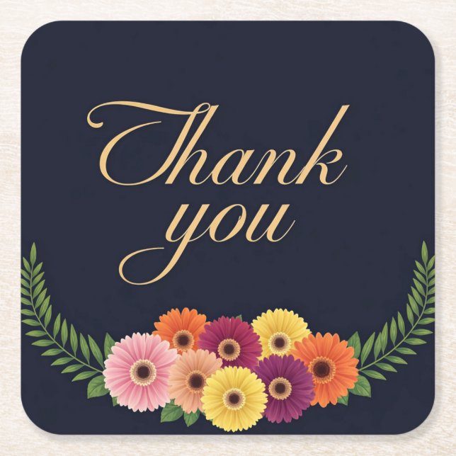 Vielen Dank Rechteckiger Pappuntersetzer (Vorderseite)