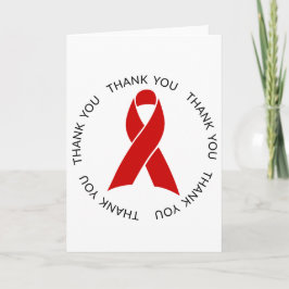 Vielen Dank Red Awareness Ribbon Karte