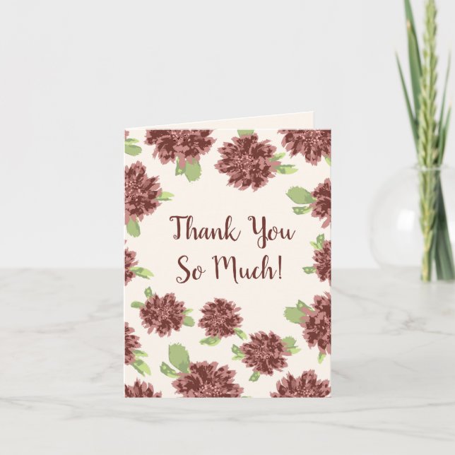 Vielen Dank - Red Daisies Frame. Dankeskarte (Vorderseite)