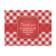 Vielen Dank Red Gingham Karos Pattern Geometric
