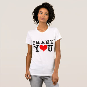 Vielen Dank Red Heart Funny White T-Shirt