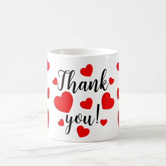 Vielen Dank Red Hearts Kaffeetasse (Mittel)