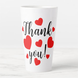 Vielen Dank Red Hearts Latte Tasse