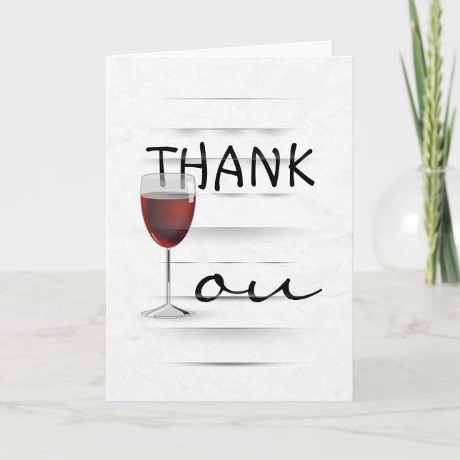 Vielen Dank, Red Wine Glass Dankeskarte (Vorderseite)