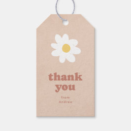 Vielen Dank Retro Daisies Babydusche Geschenkanhänger