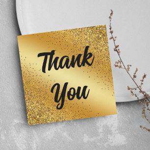 Vielen Dank, Retro-Kalligraphie, Gold Glitzer Hoch Mitteilungskarte