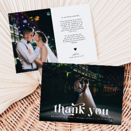 Vielen Dank Retro Text Wedding Dankeskarte