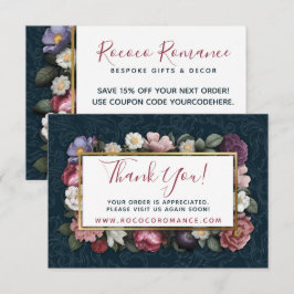Vielen Dank, Rokoko Damask & Elegant Floral Card Einladung