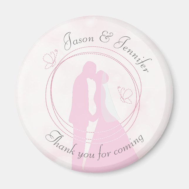 Vielen Dank Romantik Dreamy Pink Wedding Curved Te Magnet (Vorne)