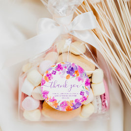 Vielen Dank Romantische pastellfarbene lila orange Runder Aufkleber