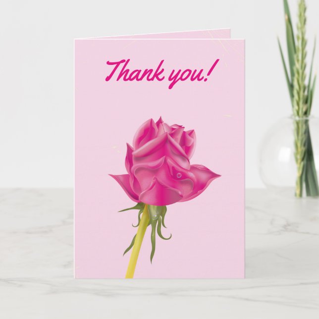 Vielen Dank Rose Benutzerdefinierte Karte (Vorderseite)