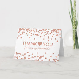Vielen Dank Rose Gold Glitzer Confetti White Dankeskarte