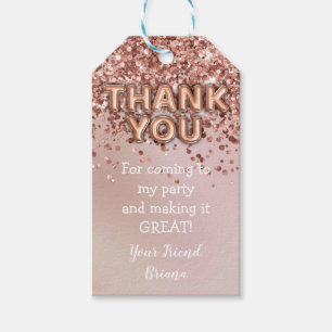 Vielen Dank Rose Gold Glitzer Gefallen Tags Geschenkanhänger