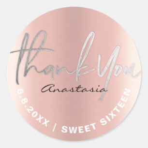 Vielen Dank Rose Gold Imitate für Ihre individuell Runder Aufkleber