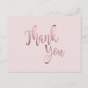 Vielen Dank Rose Gold Pink Glitzer Clean Postkarte