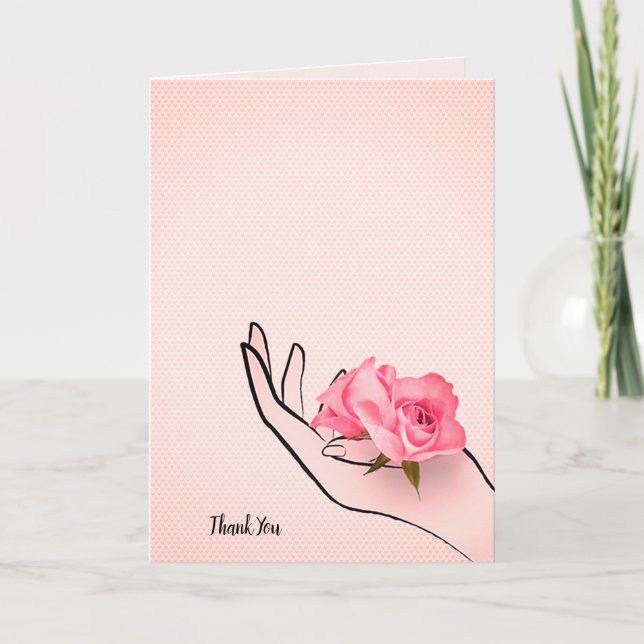 Vielen Dank, Rose in der Hand Karte (Vorderseite)