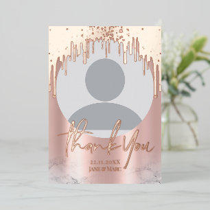 Vielen Dank Rosegold Glitzer Tropfens Foto Foil Ca Folien Feiertagskarte