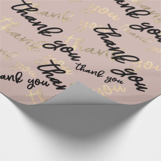 Vielen Dank Royal Ivory Gold Caligraphy Script Gef Geschenkpapier (Ecke)