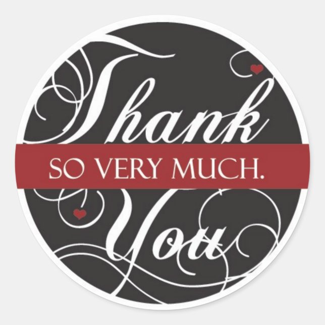 Vielen Dank Runder Aufkleber (Vorderseite)