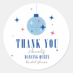 Vielen Dank Santorini Musical Disco Brautparty Runder Aufkleber