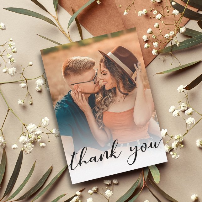Vielen Dank schicke kalligraphische Hochzeit Foto Mitteilungskarte (Von Creator hochgeladen)