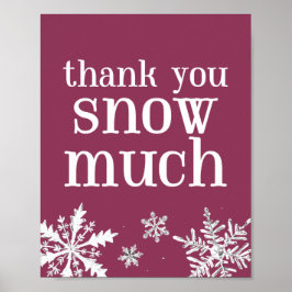 Vielen Dank Schnee viel Schneeflocken Party-Zeiche Poster