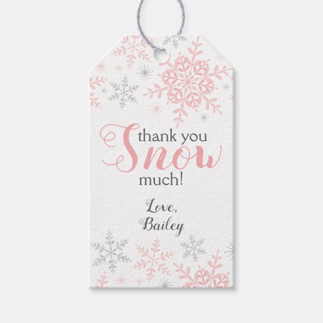 Vielen Dank Schnee viel Winter ONEderland Rosa Sch Geschenkanhänger (Vorderseite)