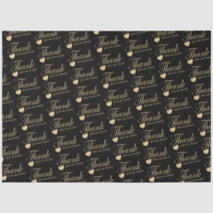 Vielen Dank - Schwarz und Gold Script Tissue Paper Seidenpapier