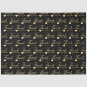 Vielen Dank - Schwarz und Gold Script Tissue Paper Seidenpapier