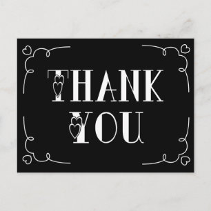 Vielen Dank, Schwarz und Weiß. Postkarte