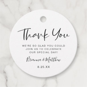 Vielen Dank   Schwarz/Weiß Personalisiert Geschenkanhänger