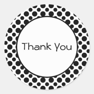 Vielen Dank Schwarz-weiß Polka Dots Sticker