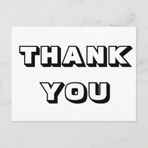 Vielen Dank, Schwarz-weiß Postkarte
