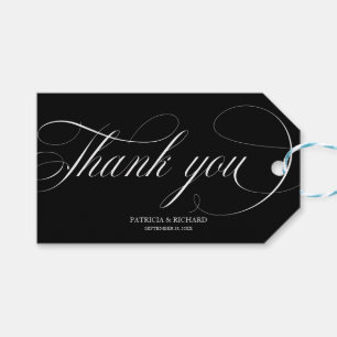 Vielen Dank - Schwarzweiß-Gastgeschenk Hochzeit-Ta Geschenkanhänger