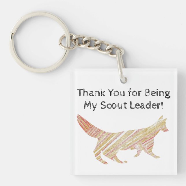Vielen Dank Scout Leader Scouts Artistic Fox Schlüsselanhänger (Vorderseite)