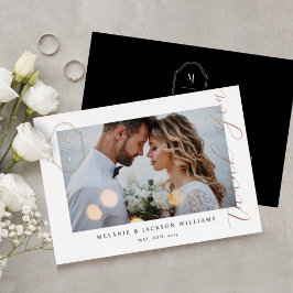 Vielen Dank, Script Custom Monogram Wedding Foto Folieneinladung