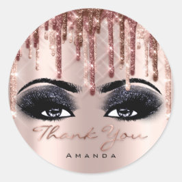 Vielen Dank Script Smoky Makeup Rose Eyelash 3D Tr Runder Aufkleber
