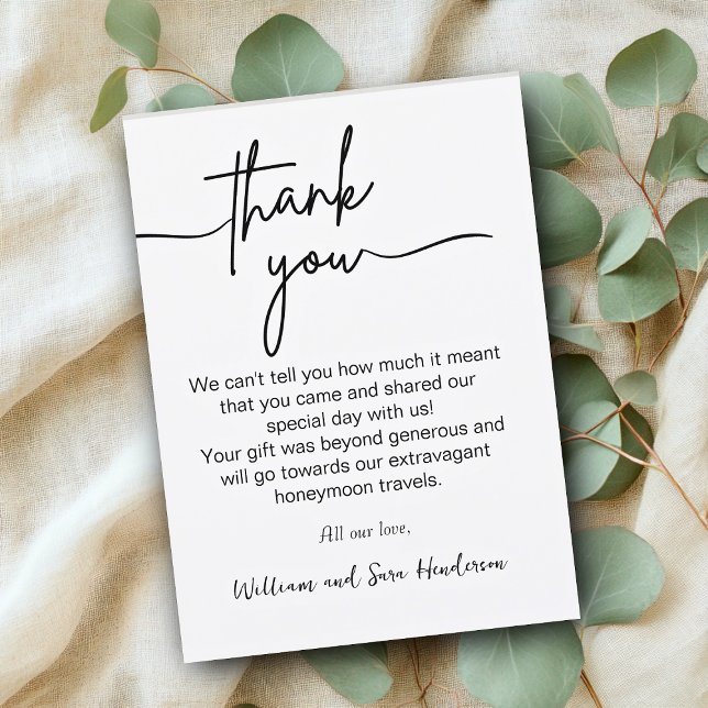 Vielen Dank Script Wedding Danke Postkarten (Thank You Script Wedding Thank You Postcards)