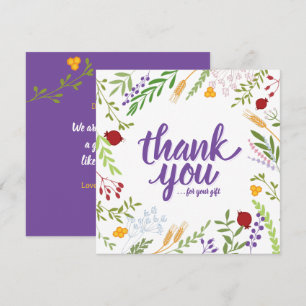 Vielen Dank Script Whimsical Spring Floral Karte