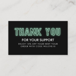 Vielen Dank Seafoam Neon Instagram Discount Visitenkarte