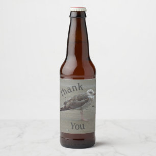 Vielen Dank Seagull Artistic Ocean Bird Wertschätz Bierflaschenetikett