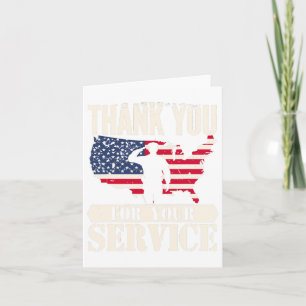Vielen Dank Service Veteran America Patriot Milita Karte