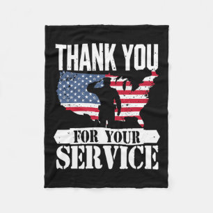 Vielen Dank Service Veteran Salute Patriot Militar Fleecedecke