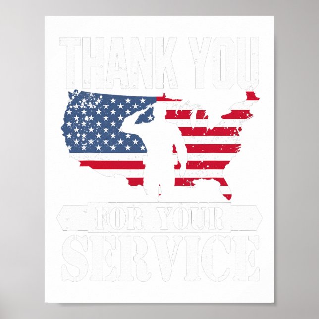 Vielen Dank Service Veteran Salute Patriot Militar Poster (Vorne)