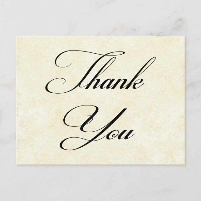 Vielen Dank Shabby Chic Vintage Tan Post Card Postkarte (Vorderseite)