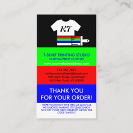 Vielen Dank Shirt Kleidung Waschanleitung Visitenkarte