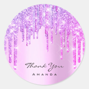 Vielen Dank ShoppingSweet16th Bridal Pink Glitzer  Runder Aufkleber